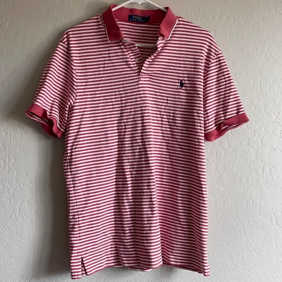 Polo Ralph Lauren - Men’s medium pink and white polo - Picture 1 of 5